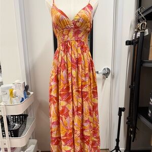 Z Supply Pink and Orange Maxi Dress